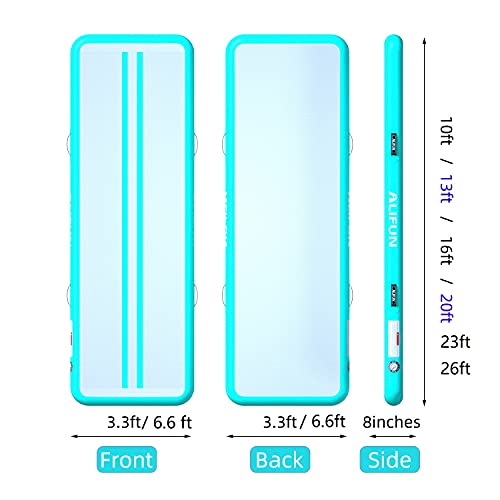 Alifun Tumbling Track Mat 10Ft 13Ft 16Ft 20Ft Tumble Track Thick 4-8 Inches Gymnastics Tumbling Mat Inflatable Training Track Mat With Electric Air Pump #TOP2