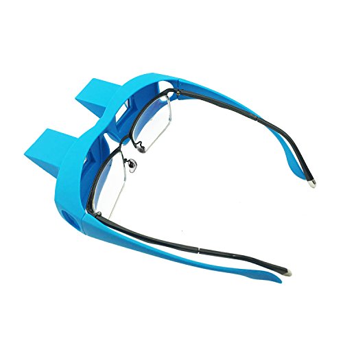 ANRRI Bed Prism Glasses Lazy Spectacles Horizontal Glasses Lie Down for Reading/Watching TV, Myopia usable,Blue