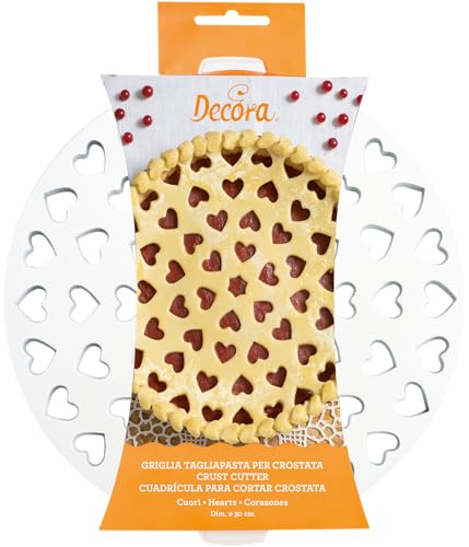 Decora Gitter Ausstecher Herzen, Kunststoff, weiß, 30 cm Kuchen – Ansicht 1