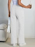 Trendy Queen Womens Wide Leg Fleece Lined Sweatpants Grey M