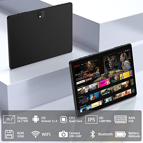 Relndoo Android Tablet 10 Inch, Android 11 Tablet 2Gb Ram 32Gb Rom 512Gb Expand, Tablet Android With 8000Mah Battery, Wifi, Gps, Bluetooth, Dual Camera, Gms Certified #TOP1