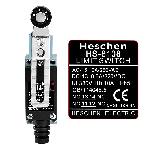 Heschen Endschalter HS-8108(TZ-8108) Verstellbarer Rollenhebel 10A 250VAC SPDT Momentary für CNC-Fräser Plasma IP65 (1)