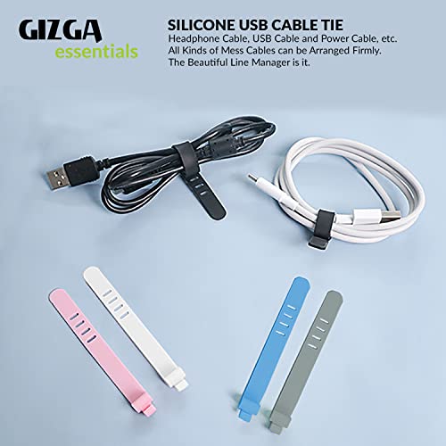 Image of Gizga Essentials Hard Drive Case Shell, 6.35cm /2.5-inch, Portable Storage Organizer Bag && Gizga Essentials Cable Organiser, Cord Management System for PC, TV, Home Theater, Speaker & Cables
