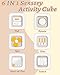 Kidific 6 in 1 Busy Cube Montessori Toys for 1 Year Old Boy, Baby Sensory Toys for Ages 1-3, Toddler Learning Activities Stocking Stuffers Travel Toy Birthday Gift for 1 2 3 Year Old Boy Girl