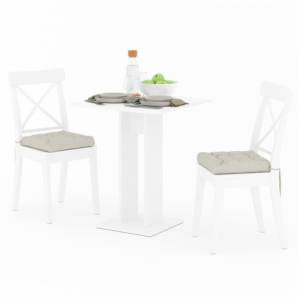 Vicco Tavolo da pranzo Repose, Bianco, 65 x 65 cm, adatto come tavolo singolo salvaspazio per ambienti di piccole dimensioni