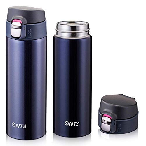 ONTA Insulated Vacuum Sports Water Bottle, 17OZ/500ML Keeps Cold 20H, Hot 12H Stainless Steel Water Bottle and Leakproof Thermos Coffee Travel Mug