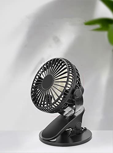 Mini ventilateur de bureau portable calme avec pince USB noir - 4