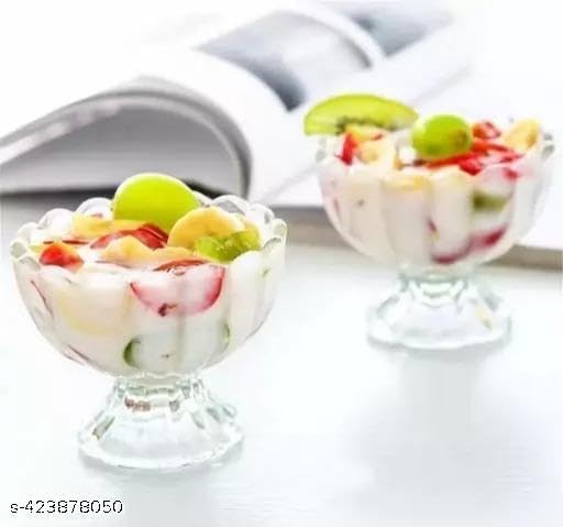 Image of Unbreakable Plastic Ice Cream Cup /Ice Cream Bowl /Desert Bowl /Brownie Bowls /Pudding Cup Bowls (Colour May Vary, Set of 6)|Design - for Home and Kitchen
