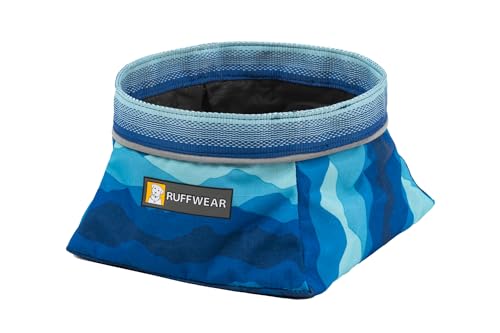 Ruffwear, Quencher Dog Bowl, Collapsible, Portable Food and Water Bowl, Coastal Mountains, Medium