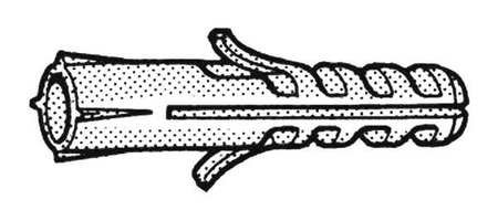 Conical Screw Anchor, Plastic, 6, PK100