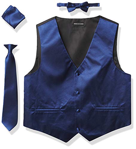 a.x.n.y 4 Piece Formal Vest Set Combo with Tuxedo Vest, Tie, Bow Tie, and Handkerchief