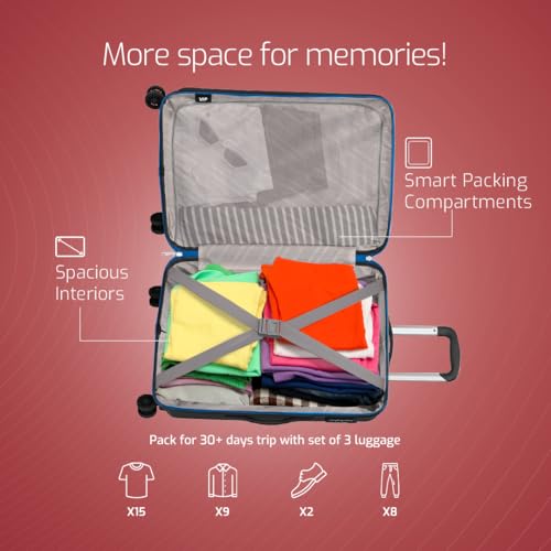 Image of VIP Corsa Check-in 66 Cm (Medium) 8 Wheels Polycarbonate Spinner Trolley Bags for Travel, Hard Case Lightweight Bag with Combination Lock, Tough Suitcase for Travel (Black)