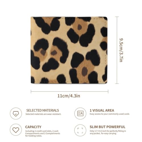 Portable Slim Credit Card Holder for Men Women, Small Card Protector Organizer Case Wild Animal Cheetah Leopard Print Compact Wallet3