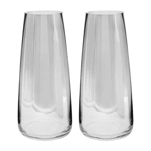Image of TIED RIBBONS Set of 2 Glass Flower Vase Pot for Plants (Black, 22.8 cm X 6.3 cm X 7.6 cm) - Decorative Home Decor Living Room Water Plants Dining Table Decoration Bedroom Hall House Warming Gift