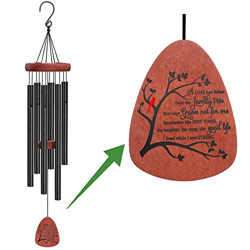 Image of Memgift Memorial Wind Chimes for Outside- Sympathy Gift for Loss of Mom or Dad, Outdoor Keepsake with Soothing Tone for Garden, Yard in Memory of Loved One