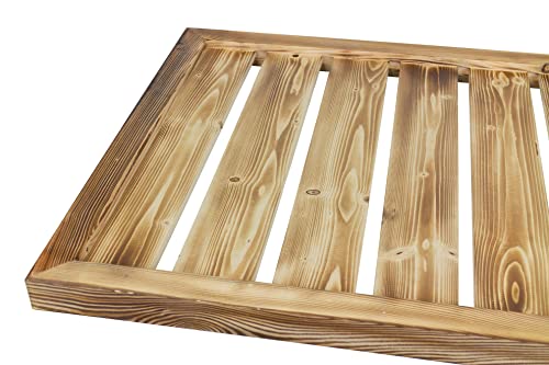 Kistenkolli Altes Land Hundebett Holzunterlage optional mit Kissen 110x79x4,5cm Hundekorb Tierbett Hundekissen Schlafplatz Vintage Hundesofa (Geflammt mit Kissen)