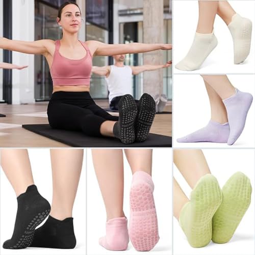 Image of 10 /20 Pairs Pilates Socks for Women, Non Slip Grip Yoga Barre Socks