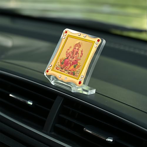 Image of Ganesha Car Dashboard | Showpiece Decor Car Idol, Table Decor Religious Frame for Pooja, Prayer and Gift