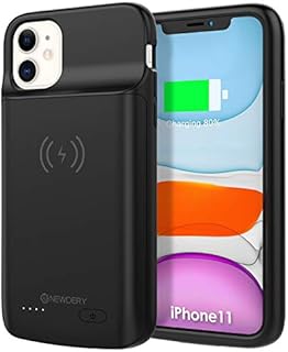 NEWDERY Battery Case for iPhone 11, 5000mAh Battery Pack Charger Support Qi Wireless Charging Case Rechargeable External Charger Case Backup Power Bank for iPhone 11 (For iPhone 11)