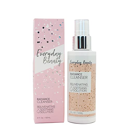 Everyday Beauty Radiance Cleanser, Rejuvenating Antioxidant Gel Cleanser with Rose Hip Seed Oil, Vitamin A, C, and E for All Skin Types to Soothe and Nourish Dry Damaged Skin, 4fl oz. Pump Bottle