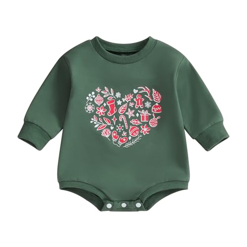 Newborn Baby Boy Girl Christmas One Piece Rompers Jumpsuit Long Sleeve Legging Bodysuit Playsuit Winter Clothes