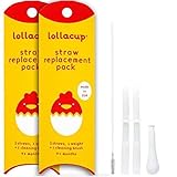 Lollaland Lollacup Straw Replacement Kit - (2 Pack) - Includes 4 Straws, 2 Weights & 2 Cleaning...