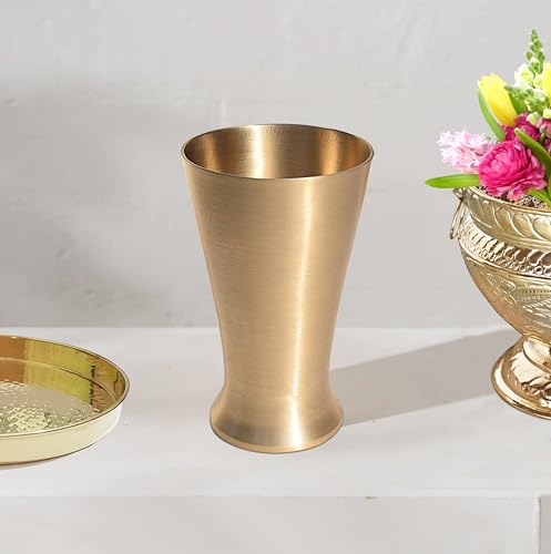 Image of Pure Source India Bronze Kansa Glass Handmade, Serveware & Drinkware Glass Ideal for Dining Table Decoration (Pure Bronze -280 ML Gold)