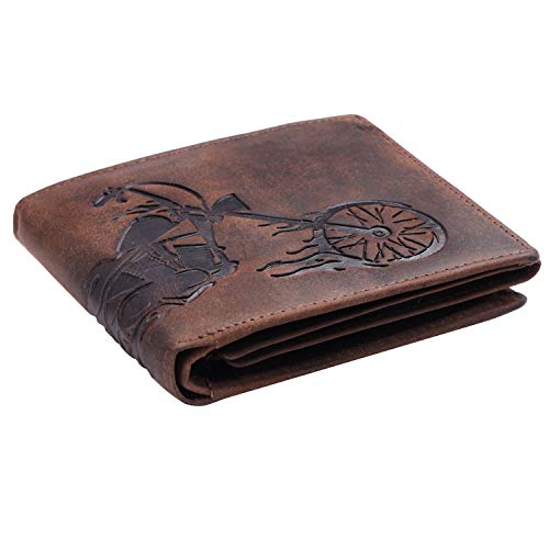LONDON ALLEY Biker Vintage Brown Men's Leather Wallet 8 41Cqza+AnIL