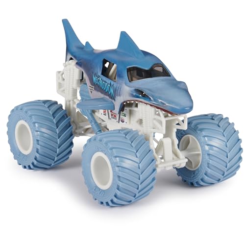 Monster Jam, Official Megalodon Monster Truck - Retro 2017 Original Edition 1:24 Scale Die-Cast Vehicle and BKT Tread Tires, Collectible for Fans & Birthday Parties, Kids Toys Ages 3+