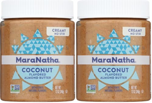 MaraNatha Creamy Roasted Coconut Almond Butter, No Stir, 12 Ounce Jar (Pack of 2)