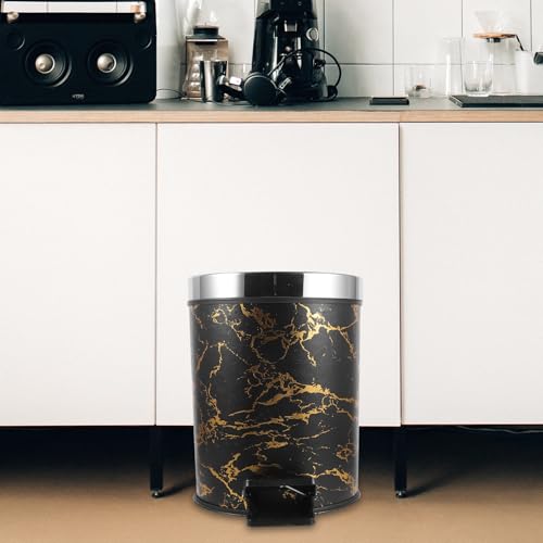 Caneca de basura con pedal 8L Zerodeko plástico negro miniatura 4