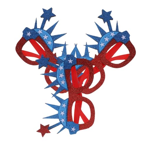 Amosfun 3Pcs Patriotic Independence Day Sunglasses Set Fun Themed Party Glasses for Adults Eye Catching Accessories for Celebrations Flag Design
