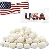 The Dreidel Company Patriotic Flag USA Buttermints, 4th of July, Mint Candies, After Dinner Mints, Butter Mint Candy, Fat-Free, Kosher Certified, Party Decorations, Individually Wrapped (55 Pieces)