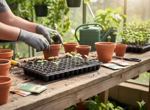 Image of 98 Hole Seedling Tray for Nursery | Reusable Plastic Plant Starter Tray | Plant Nursery Growing Tray | Seedling Tray for Vegetable & Flower Plants (Pack of 5) (5)