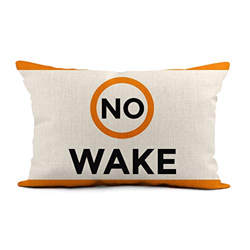 Topyee Throw Pillow Cover 12x20 Inch Zone No Wake Buoy Boating Cabin Lake House Nautical Home Decor Pillowcase Lumbar Pillow Case Cushion Cover for Sofa Couch Bed