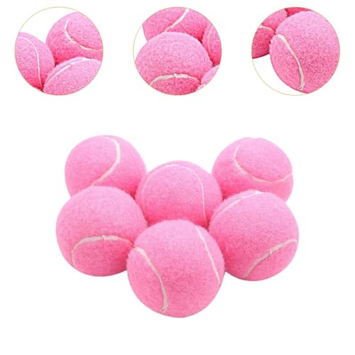 kowaku 6 Stück Tennisbälle, Wettkampf-Tennisbälle, Freizeit-Trainingsbälle, Tennisball Hund, Kindersporttraining Tennis für Tennisunterricht, Turniere, Anfänger Spaziergänge mit dem Hund, Rosa