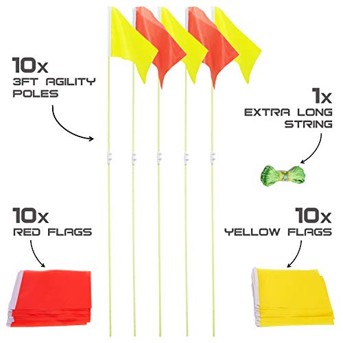 AKA Sports Gear Soccer Agility Training Pole & Soccer Corner Flag Set