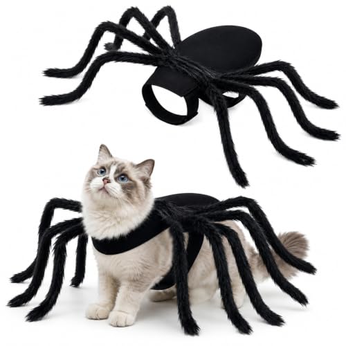 ZhouWei Halloween Disfraz para Gatos y Perros Pequeño Miedo Araña