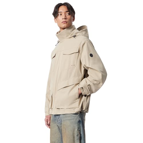 Men's Cross Park Hidden Hood Zip Front Parka Jacket with Water Repellent Standard3