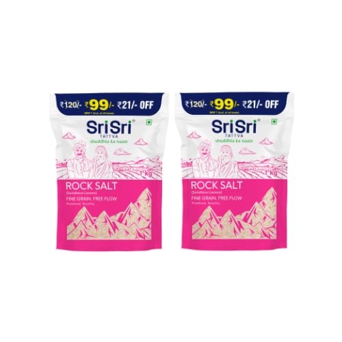 Sri Sri TATTVA shuddhta ka naam Rock Salt(Saindhava Lavana)-Fine Grain,Free Flow-1Kg(Pack Of 2) (B0CLVG9H8Y) Amazon Price History, Amazon Price Tracker
