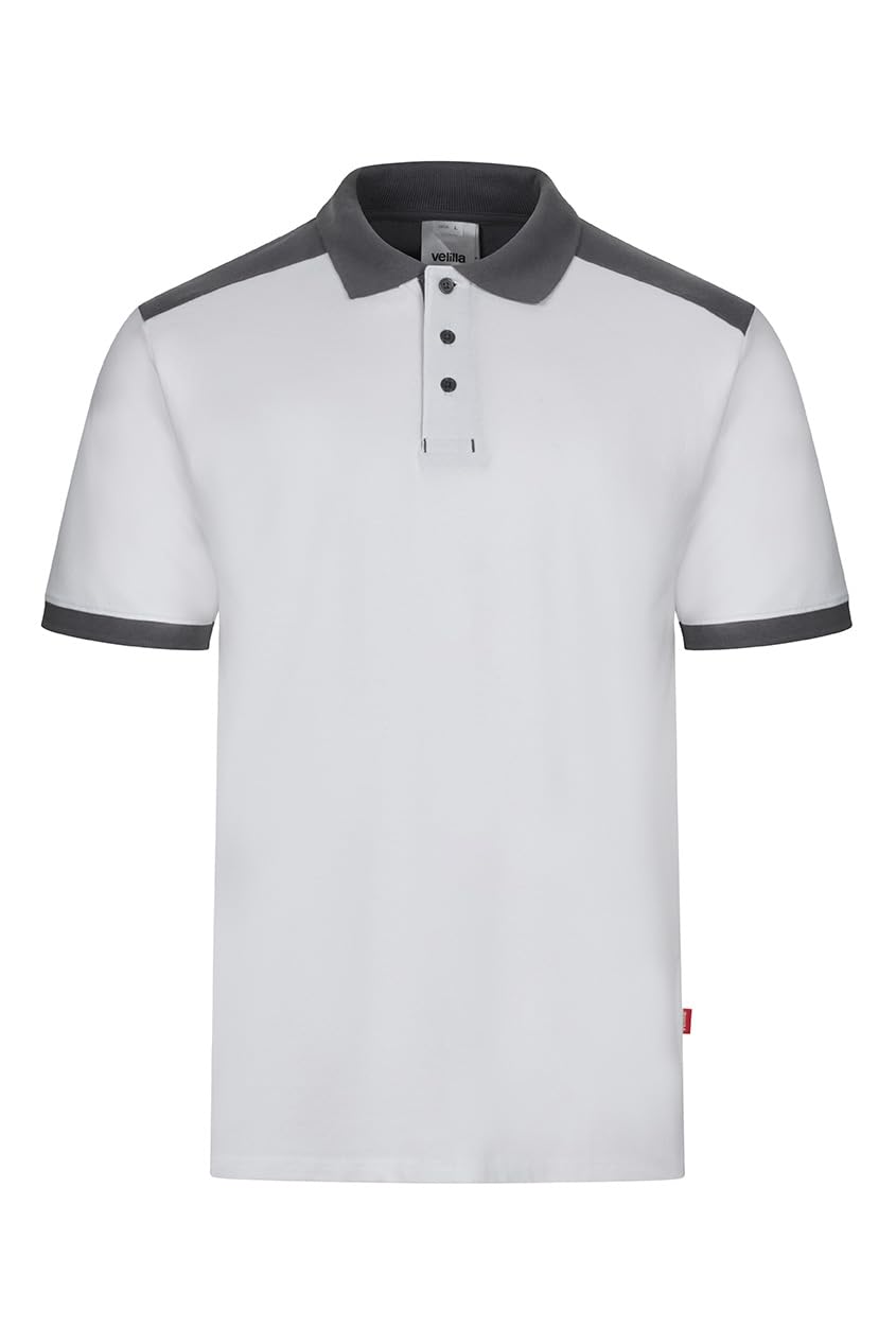 VELILLA 105519S Poloshirt aus Stretch, zweifarbig, Kurze Ärmel, Weiß und Grau, Größe 3XL, weiß/grau, 56