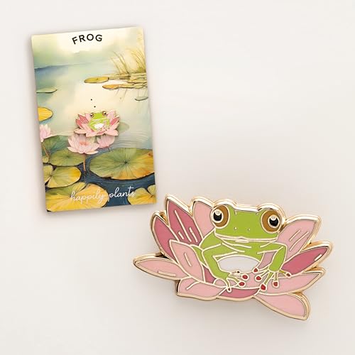 Image of Cute Frog Enamel Pin - Kawaii Handcrafted Lapel Pin, Minimalist Frog Design, Adorable Nature-Inspired Accessory, Quirky Frog-Themed Gift for Collectors and Frog Lovers