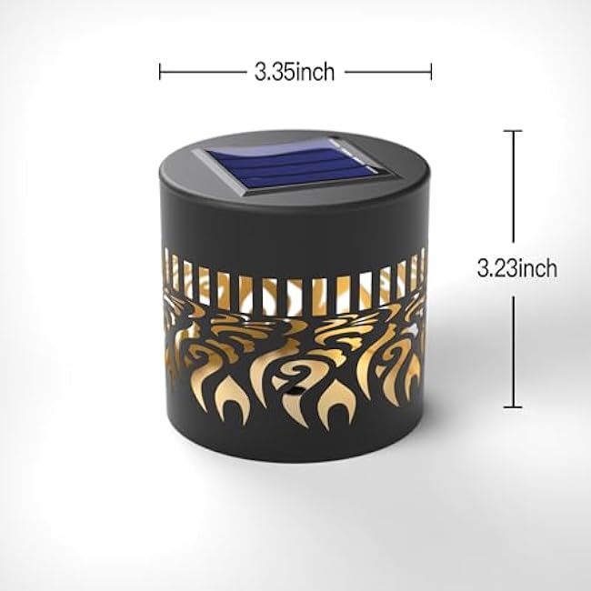 Solar Fence Lights 2 Pack Outdoor Deck Step Wall Lights Metal Waterproof LED Warm Yellow Light for Garden Post Patio Backyard Yard Decor(Mandala-5)
