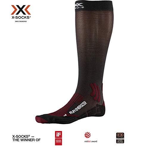 X-Socks Socks Run Energizer, Dark Ruby/Opal Black, 42-44, XS-RS09S19U-R003-42/44