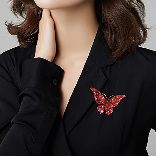 Image of Variety Styles Butterfly Brooch - Multi-Color Rhinestone Crystal Brooch Pin Cute Butterfly Shape Corsages Brooches Decoration Gift for Women