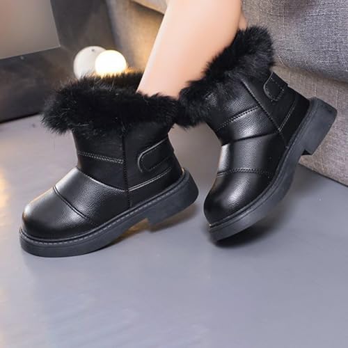 Girl's Winter Snow Boots Warm Faux Fur Lined Ankle Boots for Kids Short Booties Warm Anti-Slip Shoes3