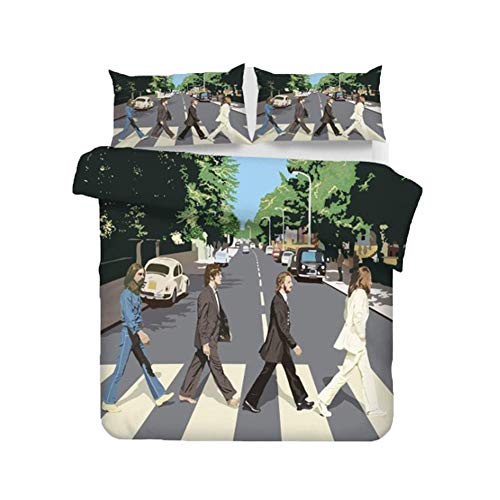 UNILIFE Parure de Lit 3 Pièces Housse de Couette The Beatles avec Taie d’oreiller Parure Housse de Couette en Polycoton… - Les Beatles, Paul McCartney, John Lennon, RIngo Starr, George Harrison UNILIFE Parure de Lit 3 Pièces Housse de Couette The Beatles avec Taie d'oreiller Parure Housse de Couette en Polycoton…