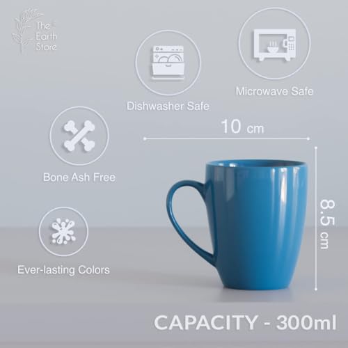 Image of The Earth Store Coffee Mug Set of 6 Ceramic Mugs to Gift to Best Friend, Tea Mugs, Microwave Safe Coffee Mugs, Ceramic Tea Cups