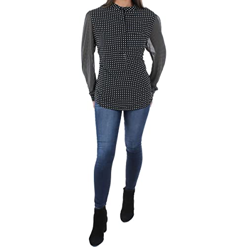 Image of Anne Klein Women's Long Sleeve Dot Print Tunic Top