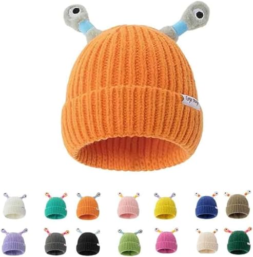 Pelinuar Sombrero de tentáculo de monstruo, gorro de punto de monstruo pequeño monstruo que emite luz de dibujos animados para padres e hijos, bonito gorro de punto LED brillante con tentáculos